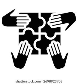 Ícono de Web de colaboración en estilo audaz