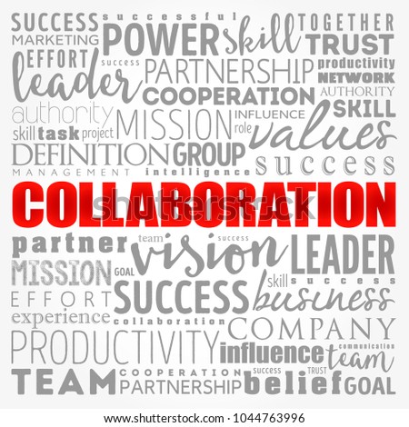 COLLABORATION word cloud collage, business concept background