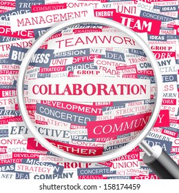 Collaboration Word Cloud Illustration Tag Cloud Stock Vector (Royalty ...