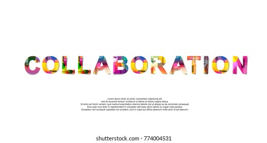 
Collaboration Word Creative Design Concept . Modern Vector Illustration Concept Of Word Collaboration 