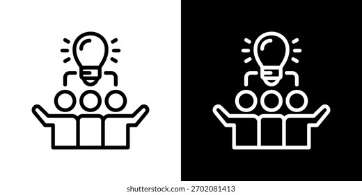 Conjunto de iconos de colaboración. Diseño De Línea Limpia Con Versiones Claras Y Oscuras Para Un Uso Versátil.