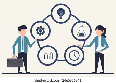 Collaborative Business Planning and Project Management Illustration