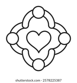 Collaborative Care Icon Representing Teamwork, Compassion, and Group Support