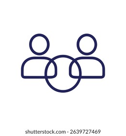 Collaborative connection between individuals symbolized. Icon symbol illustration