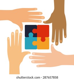 Collaborative design over white background, vector illustration