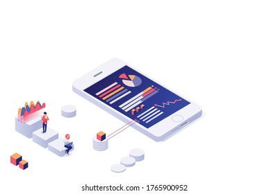 Collaborative development background. Modern illustration slider site page. Web banner develop something together. Concept of a vector image to perform analysis. Analyze business development design.