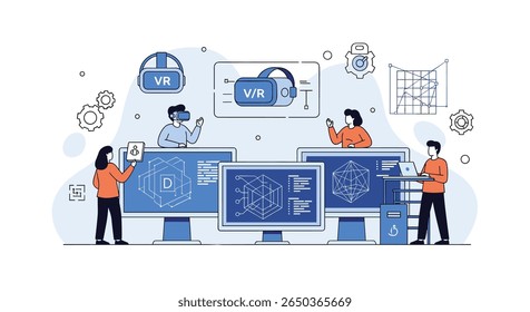 Collaborative development of virtual reality applications with advanced technologies