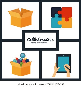 Collaborative digital design, vector illustration eps 10