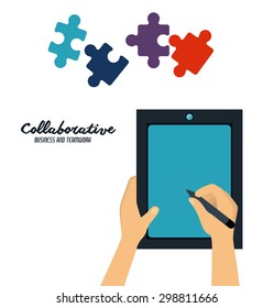 Collaborative digital design, vector illustration eps 10