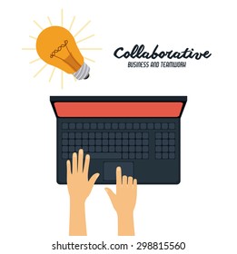 Collaborative digital design, vector illustration eps 10