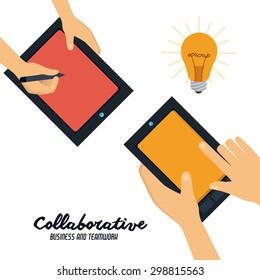 Collaborative digital design, vector illustration eps 10