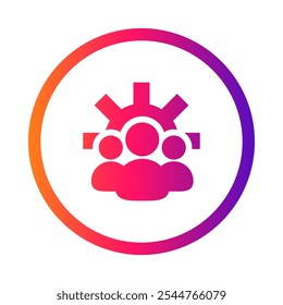 Collaborative Effort Icon – People Connected by Lines, Representing Teamwork, Joint Efforts, and Collective Goals