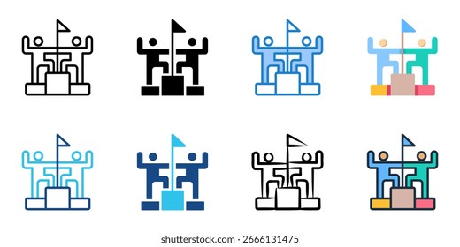 Collaborative Excellence icon set multiple style collection 
