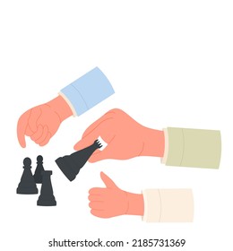 Collaborative group working. Teamwork ability for successful result vector illustration