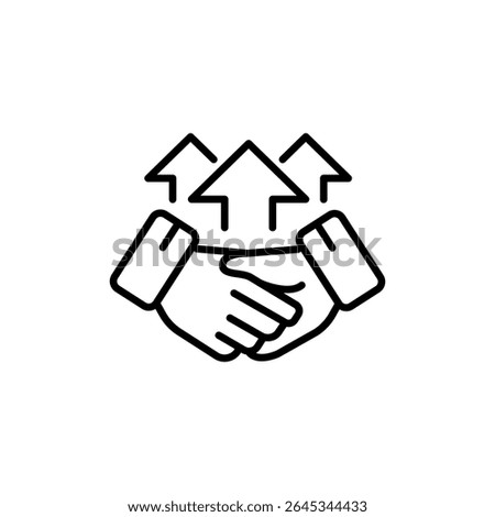 Collaborative Growth Deal Represented By Handshake And Upward Arrows