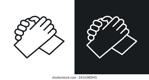 Collaborative icon designed in a line style on white background.