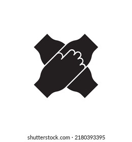 Diseño colaborativo de estilo de glifo. Ilustración del vector de icono colaborativo. aislado de fondo blanco.