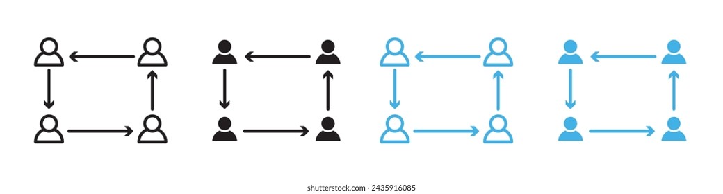 Collaborative icon line art vector