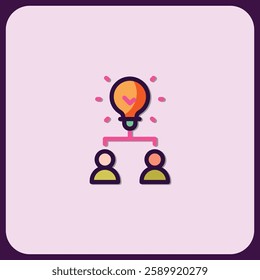 Collaborative Idea Generation Icon: Teamwork and Innovation