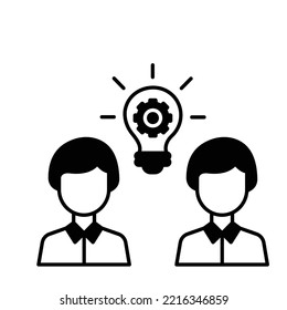 Collaborative Idea Half Glyph Vector Icon which can easily modified

