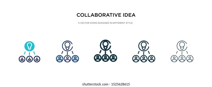 collaborative idea icon in different style vector illustration. two colored and black collaborative idea vector icons designed in filled, outline, line and stroke style can be used for web, mobile,