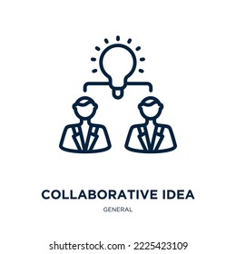 collaborative idea icon from general collection. Thin linear collaborative idea, idea, business outline icon isolated on white background. Line vector collaborative idea sign, symbol for web and 