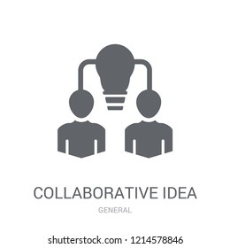 collaborative idea icon. Trendy collaborative idea logo concept on white background from General collection. Suitable for use on web apps, mobile apps and print media.