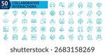 COLLABORATIVE INTERACTIONS Icon Set Outline Gradient