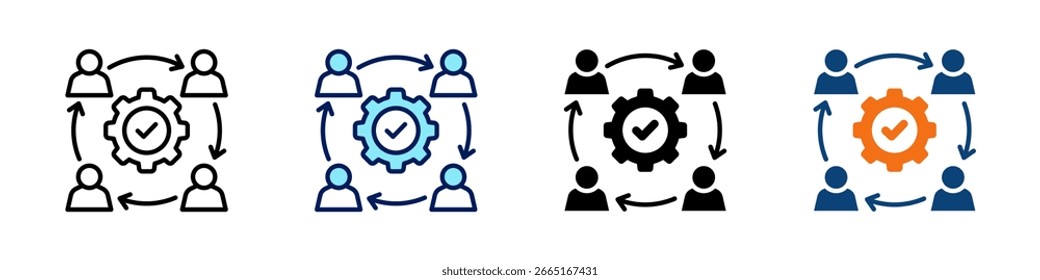 Collaborative Leadership All In One Icon Multi Styles Vectorsatz