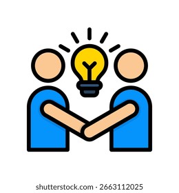 Collaborative Learning Icon Lineal Color Vector Illustration