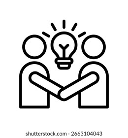 Collaborative Learning Icon Outline Vector Illustration