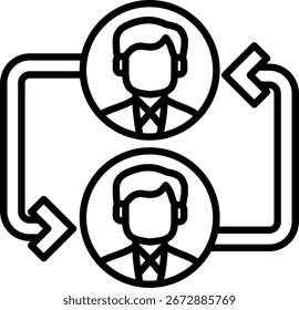 Design de ícone de vetor de linha colaborativa