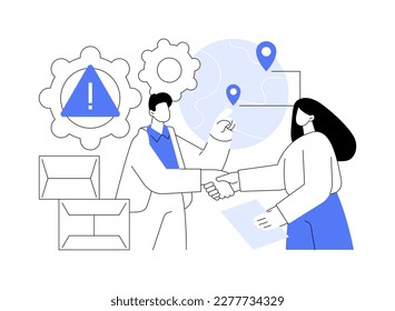 Collaborative logistics abstract concept vector illustration. Supply chain partners, freight cost optimization, collaborative storage, business decision, risk management abstract metaphor.