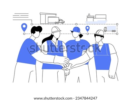 Collaborative logistics abstract concept vector illustration. Group of diverse logisticians together, export and import business, collaborative storage, foreign trade abstract metaphor.