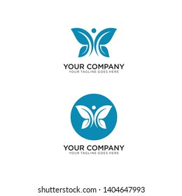 Collaborative logo design for butterflies and leaf