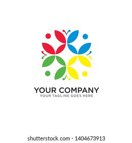 Collaborative logo design from butterfly