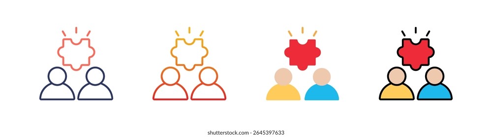 Collaborative Multi Style Icon Set Vector