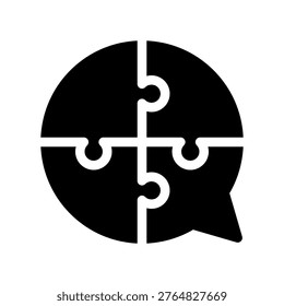 Collaborative Puzzle Chat Bubble for Team Communication Vector Art