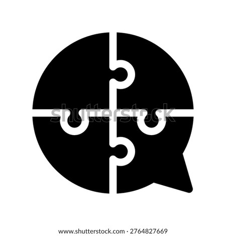 Collaborative Puzzle Chat Bubble for Team Communication Vector Art