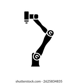 collaborative robot black flat icon for digital and print projects.  Minimal clean icons for apps and websites. Modern simple icons for UI UX and branding