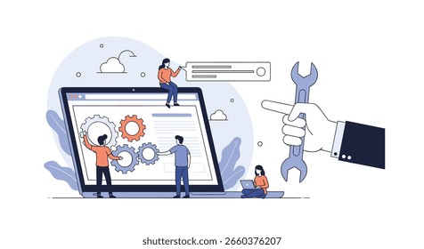Collaborative team working on digital solutions building complex software systems for business growth and innovation
