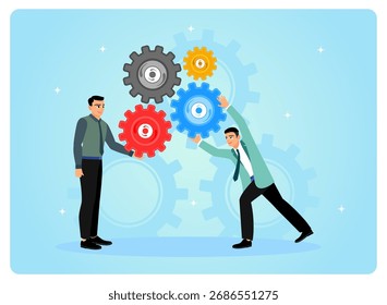 Trabajo en equipo colaborativo. El compromiso de los empleados y el trabajo en equipo contribuyen al éxito del negocio.