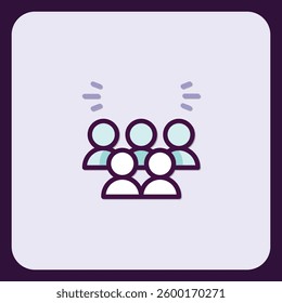 Collaborative Teamwork Icon: Group of People Brainstorming Ideas Together
