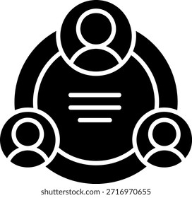 Collaborative Teamwork Icon with People and Information