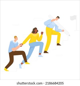 Collaborative Teamwork Illustration Featuring Diverse Professionals Working Together on Projects, Communication, and Shared Goals in a Modern Office Environment
