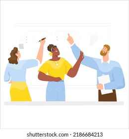 Collaborative Teamwork Illustration Featuring Diverse Professionals Working Together on Projects, Communication, and Shared Goals in a Modern Office Environment