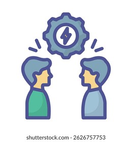 Collaborative thinking Vector icon which can easily modify or edit 