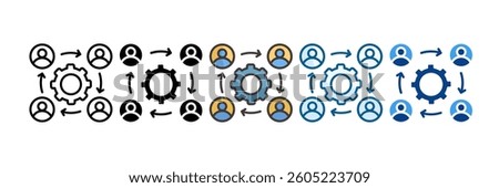 Collaborative Tools Icon Set Multiple Style Collection
