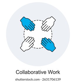 Collaborative Work icon, Stronger Together Unlocking the Power of Collaborative Work, Team Synergy Driving Success Through Collaboration, vector