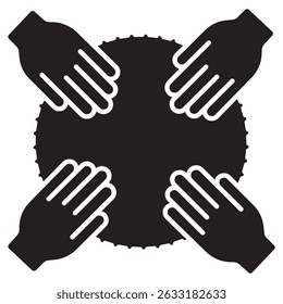 Collaborative Work icon, Stronger Together Unlocking the Power of Collaborative Work, Team Synergy Driving Success Through Collaboration, vector